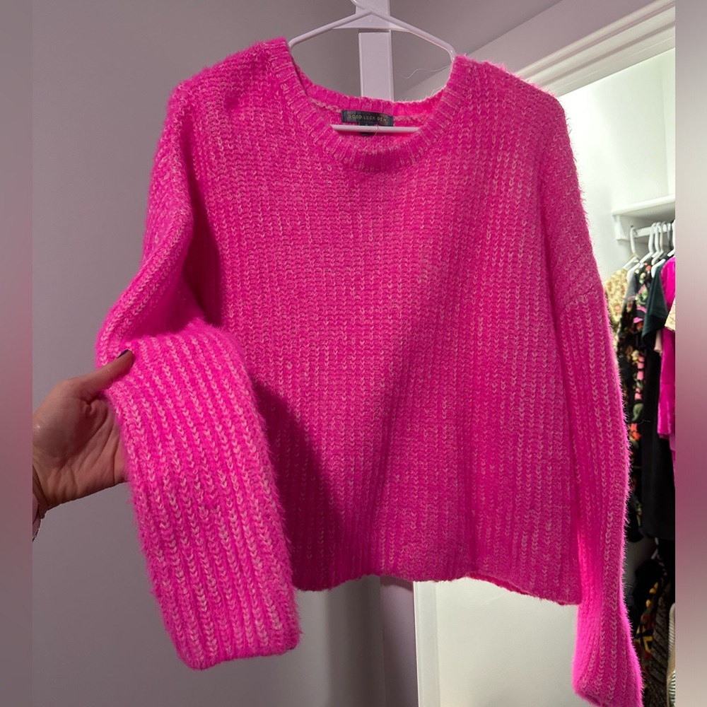 Fuzzy Pink Sweater